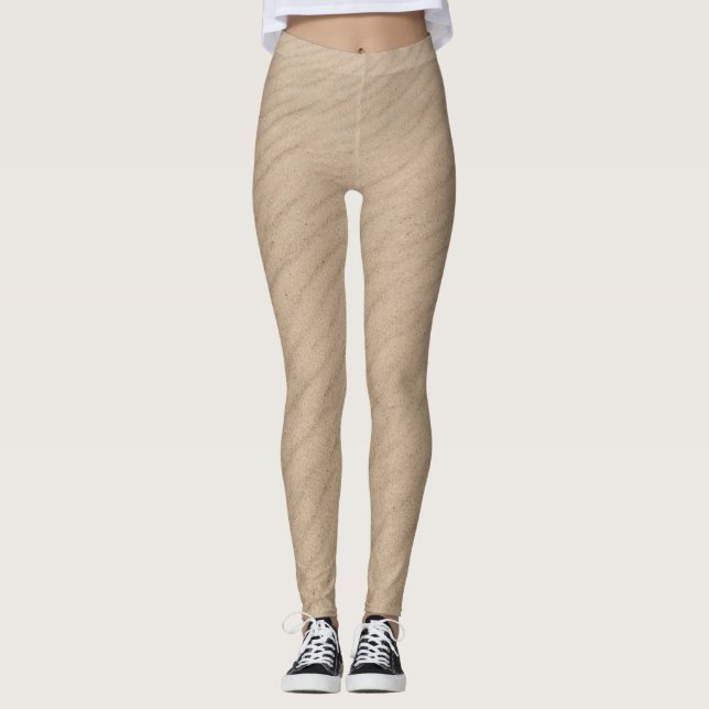 Leggings sable de plage soufflé par le vent (Devant)