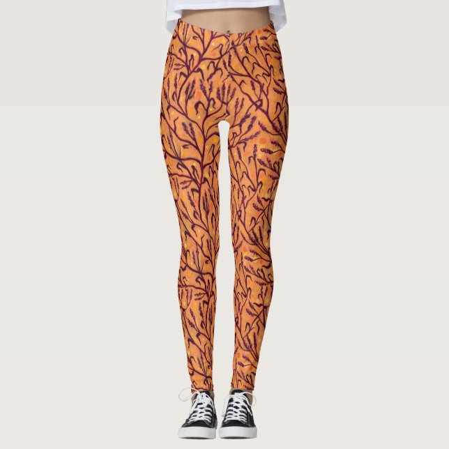 Leggings Sable Fleur Eau Poivre Fleur sauvage Floral Art E (Devant)