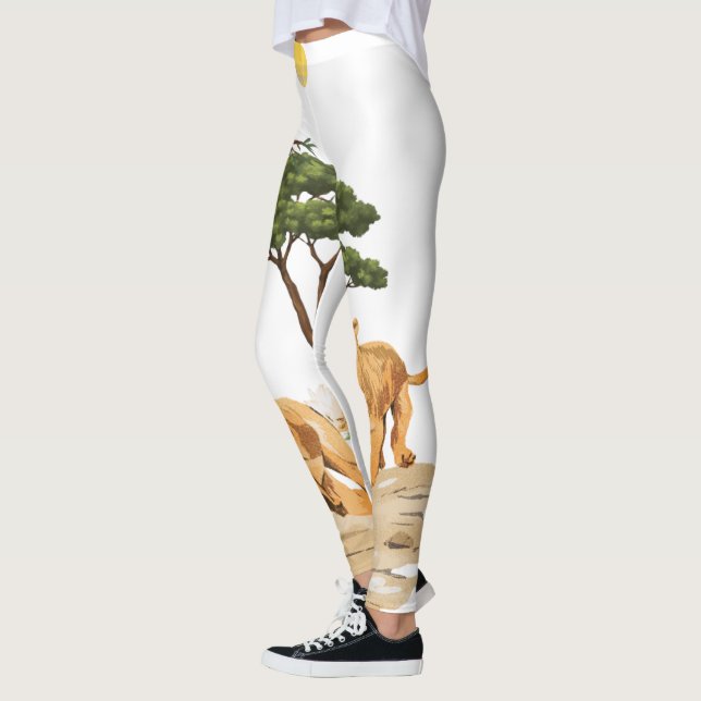Leggings safari faune sauvage lion cerf nature conception (Gauche)