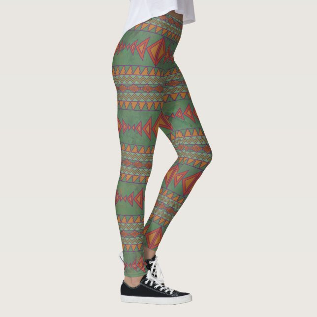 Leggings Sagebrush sud-ouest vert conception géométrique Le (Droite)
