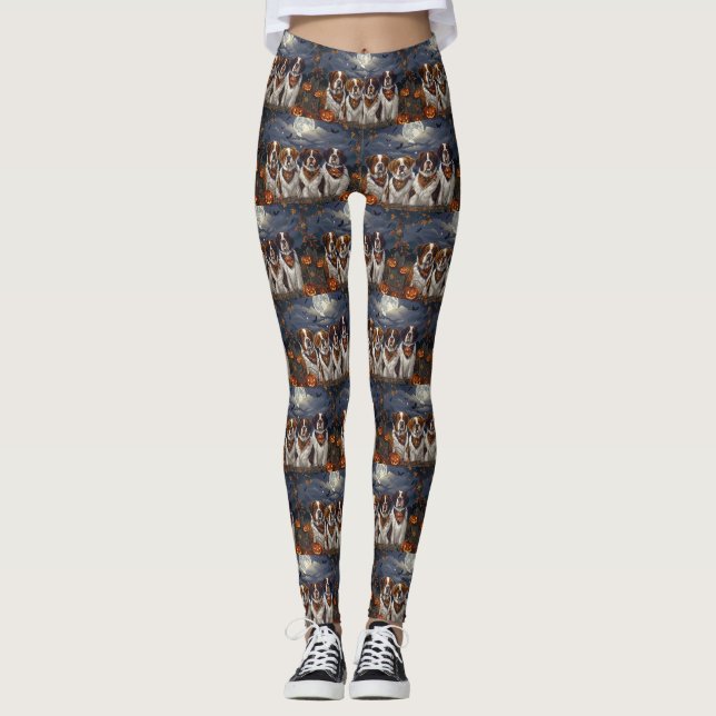 Leggings Saint Bernard Halloween Éffrayant (Devant)
