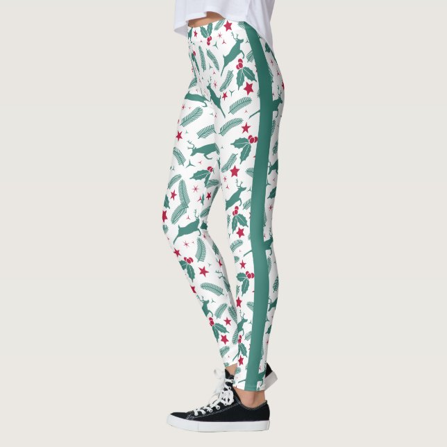 Leggings Saint Noël et motif de cerfs (Gauche)