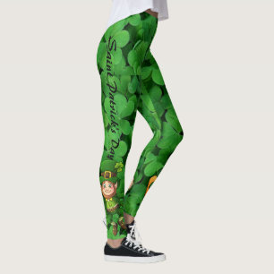 Leggings Saint Patrick Personnalisez les mots Verte Clover