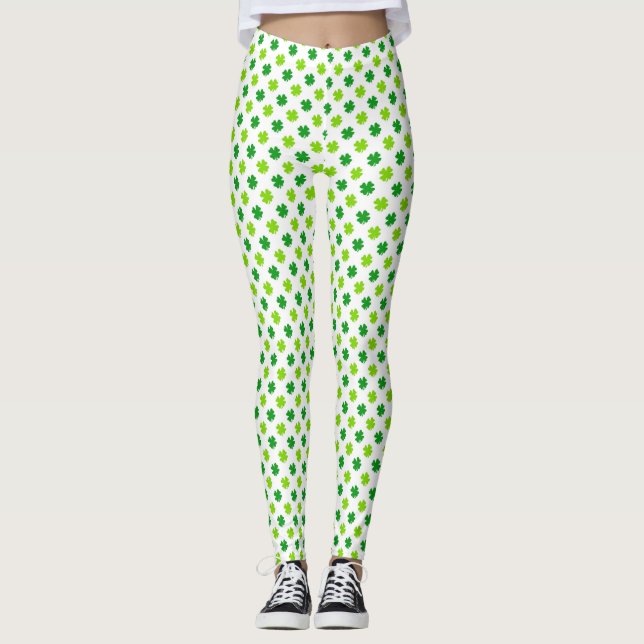 Leggings Saint Patrick's Day Clover Feuille Motif-54601 (Devant)