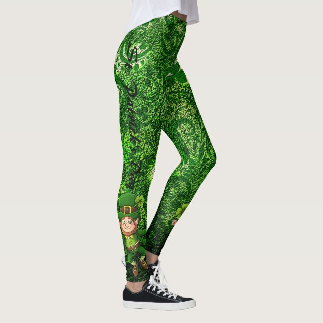 Leggings Saint Patrick's Day Green Clover Personnaliser le  (Droite)