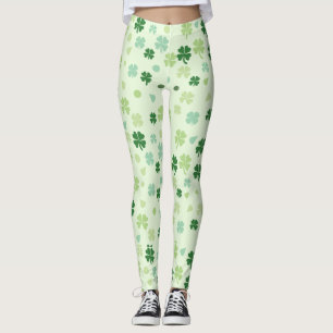 Leggings Saint Patricks jour Green Cover Shamrock Motif
