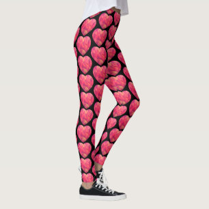 Leggings Saint Valentin Coeur femme Comfort Noir