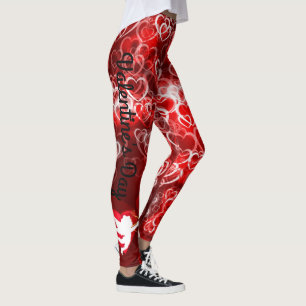 Leggings Saint-Valentin Coeurs Cupidons Légendes Pantalons