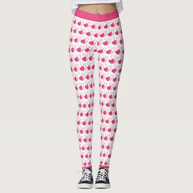 Leggings Saint-Valentin Coeurs Tordus (Devant)