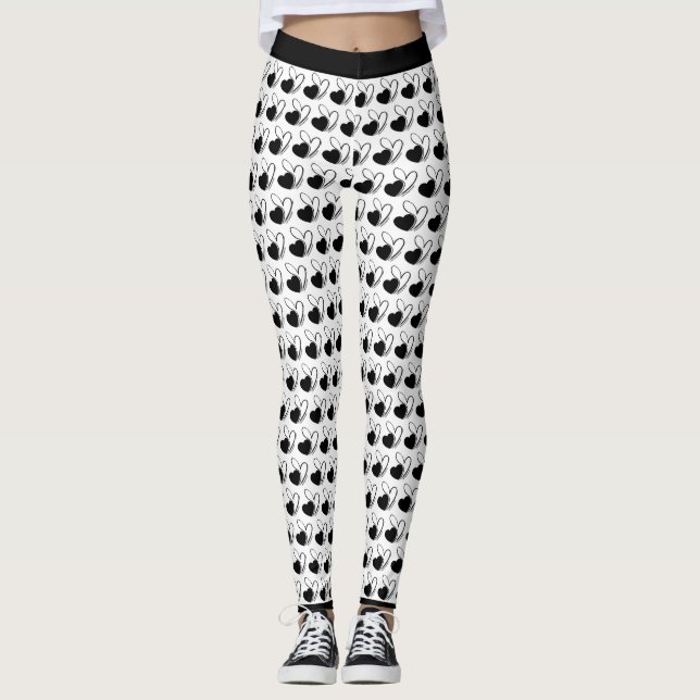Leggings Saint-Valentin Coeurs Tordus (Devant)
