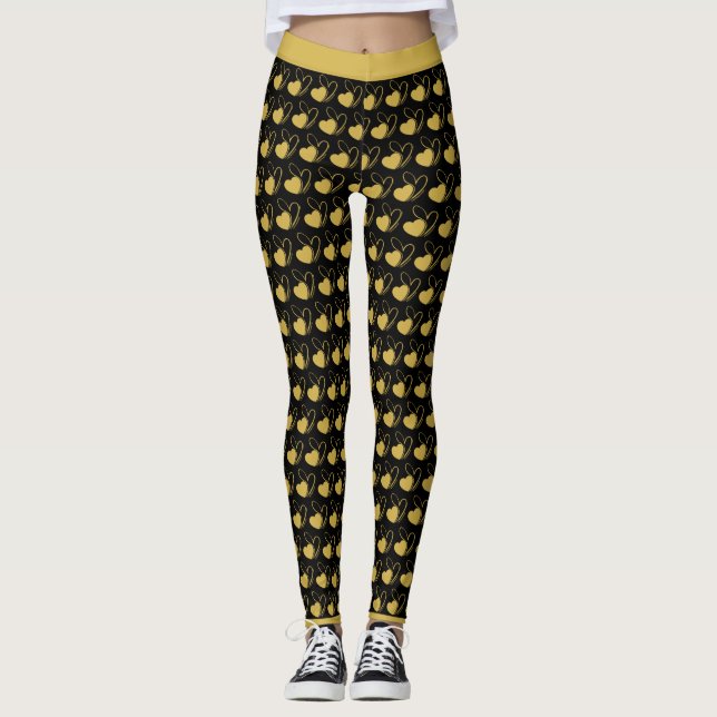 Leggings Saint-Valentin Coeurs Tordus (Devant)