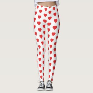 Leggings Saint-Valentin Motif du coeur rouge Whimsiacl