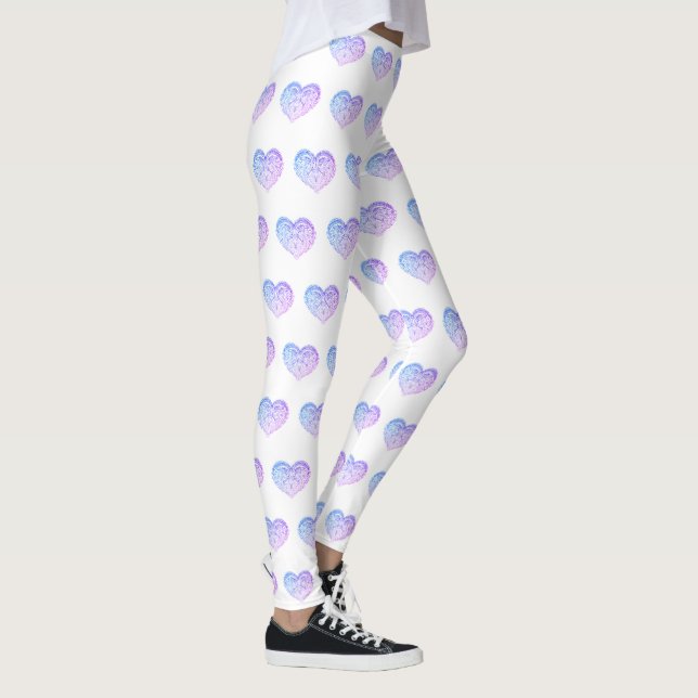 Leggings Saint-Valentin Piges du COEUR pourpre (Droite)