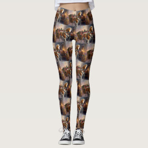 Leggings Saison festive de Noël beagle