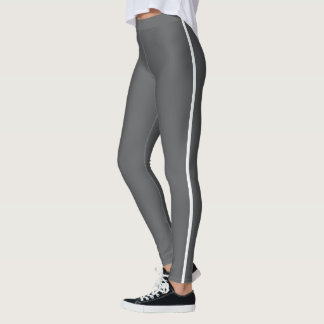 Leggings Salle de sport gris foncé et blanc