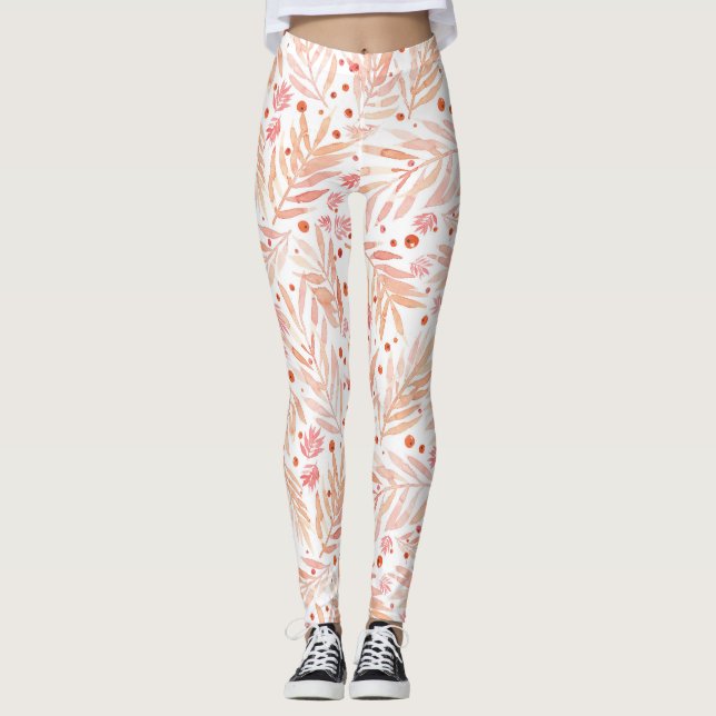 Leggings Salmon Foliage (Devant)