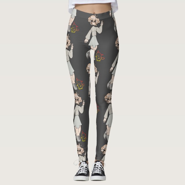 Leggings Salut fille bébé mignonne dessin (Devant)