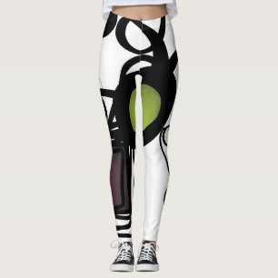 Leggings Salutations de Philydion : Abstrait noir & blanc