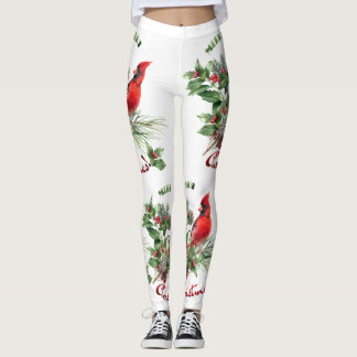 Leggings Salutations du cardinal Holly Jolly !