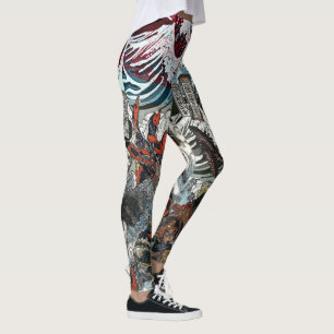 Leggings Samouraïs combattant sous des vagues