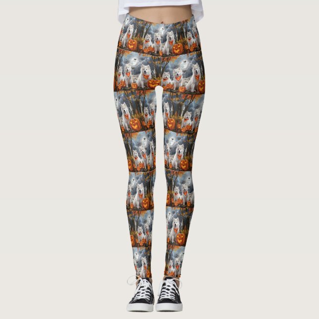Leggings Samoyed Halloween Épouvantable (Devant)