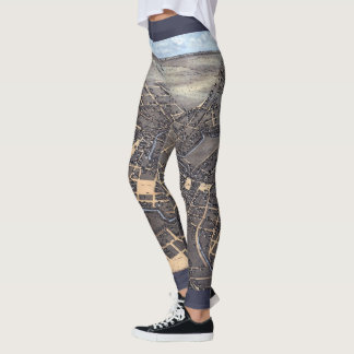 Leggings San Antonio, Texas, carte aérienne antique de la v