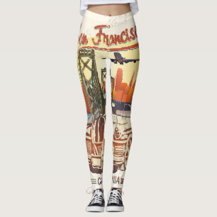 Leggings San Francisco, Retro Car Typography.