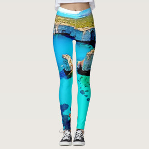 Leggings Sanctuaire de falaise avec voilier Art
