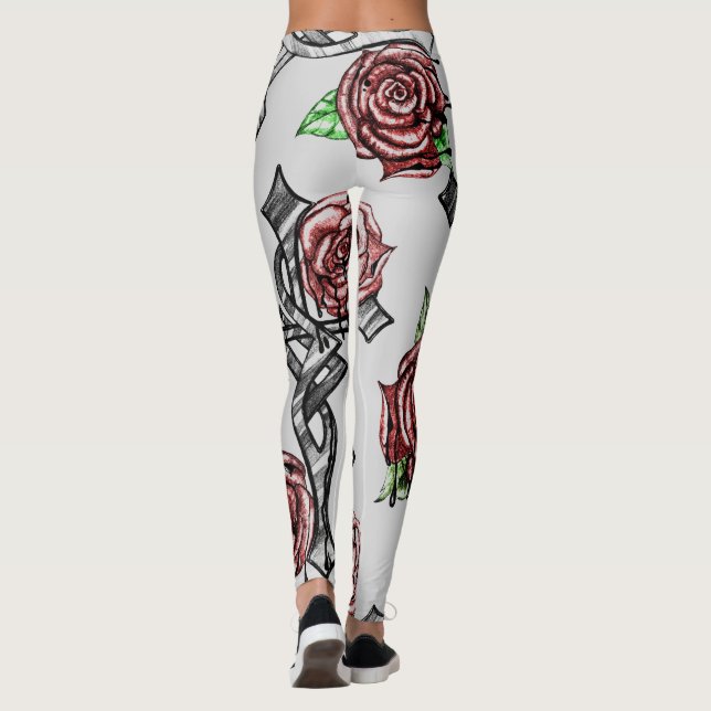 Leggings Sang et pattes Roses (Dos)