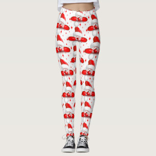 Leggings Santa Cartoon Cute Peeking Character © BluedarkArt