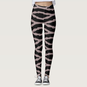 Leggings Santa Fe Rose et Noir Motif Géométrique Moderne