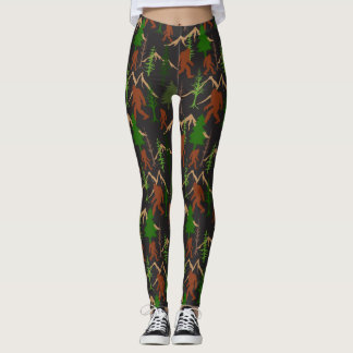 Leggings Sasquatch et arbres forestiers à pattes Bigfoot