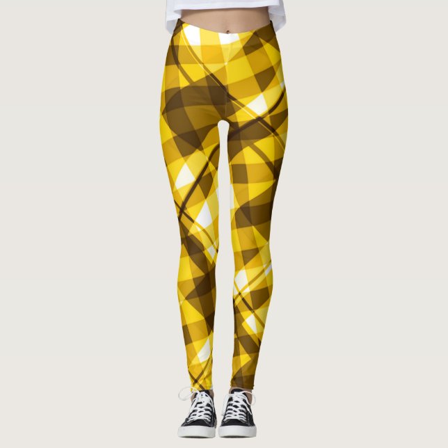 Leggings Sassy Girl Cute Candy Corn Rave Black Light Plaid (Devant)