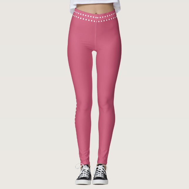 Leggings Satin rose sport féminin (Devant)