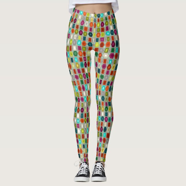 Leggings saule de bande hexagonale (Devant)