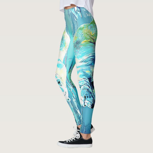 Leggings "Sauvages congelés : le voyage de l’ours" (Gauche)