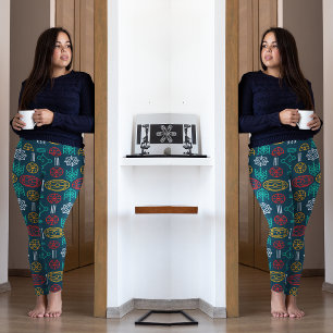 Leggings scandinave géométrique coloré