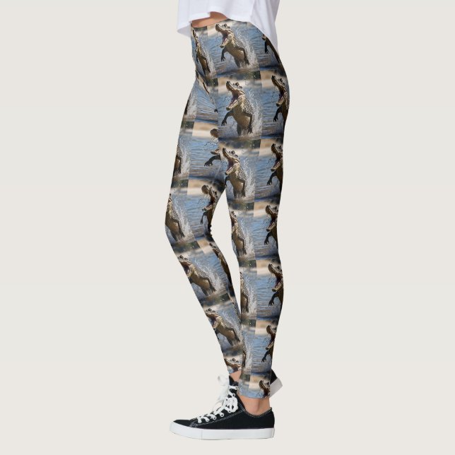Leggings Scary Jaws : Le Crocodile australien saute aux pie (Gauche)