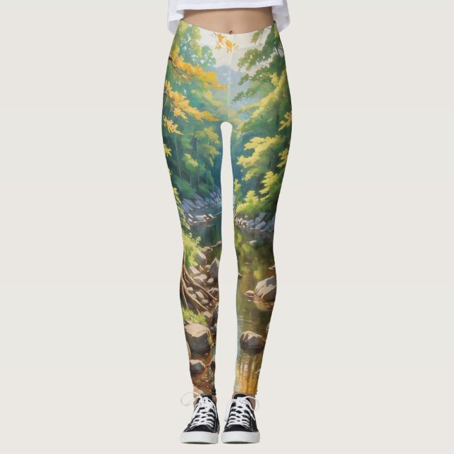 Leggings Scène de la nature sereine (Devant)