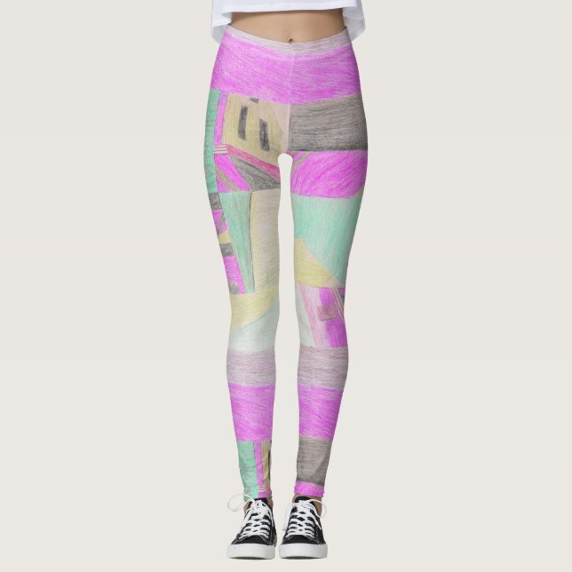 Leggings Scène embrouillée Légendes magenta (Devant)