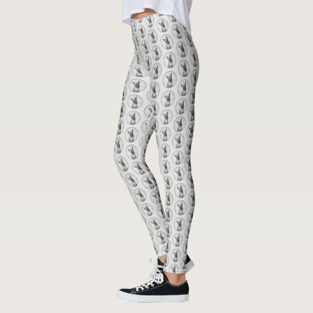 Leggings Schnauzer (géant) - Joli art original pour chien (Gauche)