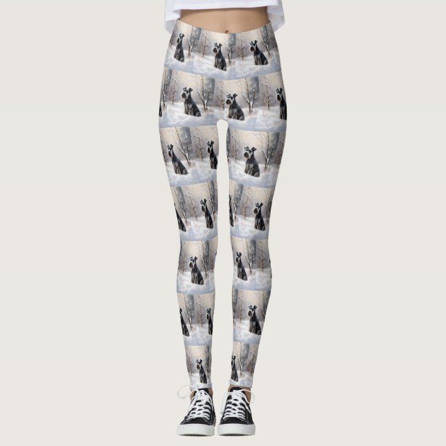 Leggings Schnauzer Miniature Laisser neiger Noël (Devant)