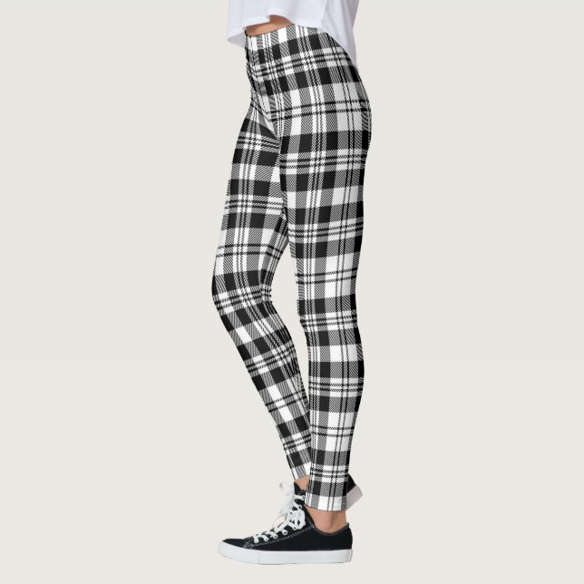 Leggings Scotstee Clan Scott Black White Modern Tartan (Gauche)