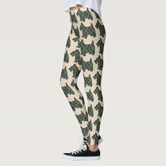 Leggings Scottish Campbell Tartan Scottie (Gauche)