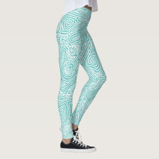 Leggings Scribbleempreintes Turquoise