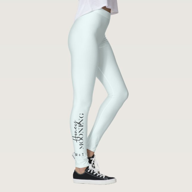 Leggings Script de lune de miel bleu avec Monogrammes et co (Droite)