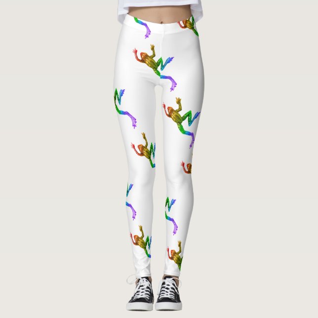 Leggings Sculpture de grenouille arc-en-ciel de SlipperyJoe (Devant)