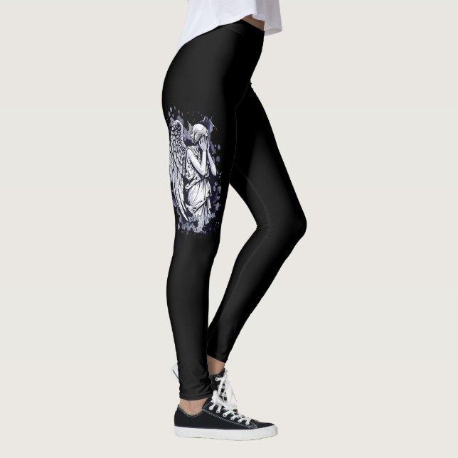Leggings Sculpture d'un Ange en pleurs - avec éclaboussures (Droite)