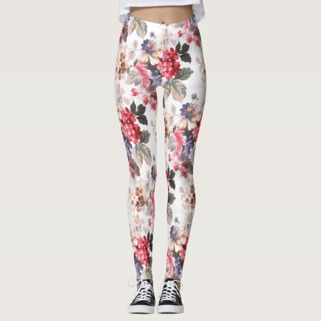 Leggings Se sont levées les guêtres des femmes florales de (Devant)
