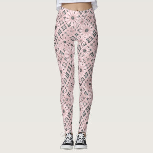 Leggings Seamless abstract moderne checkered plaid floral p